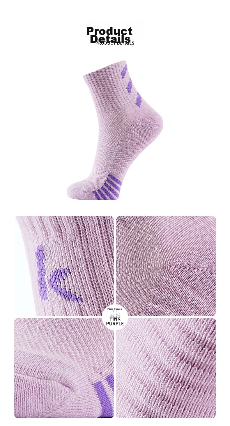 Kawasaki Professional Badminton Socks, Basketball Running Sports Socks, Breathable, Supportive, Shock-Absorbing, Thickened Terry Bottom, Women's Mid-Length Socks, KW-Q247, White (Three Pairs), One Size Fits All 8