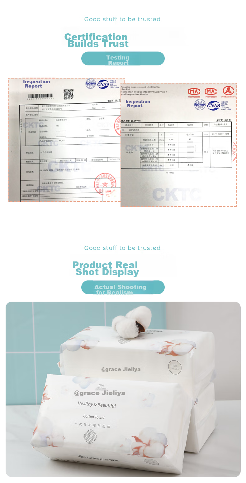 Grace Disposable Face Towels for Business Trips And Travel, Thickened Wet And Dry Dual-Use Facial Cleanser, 20*20cm Pearl Pattern, 80 Sheets*6 Packs 9