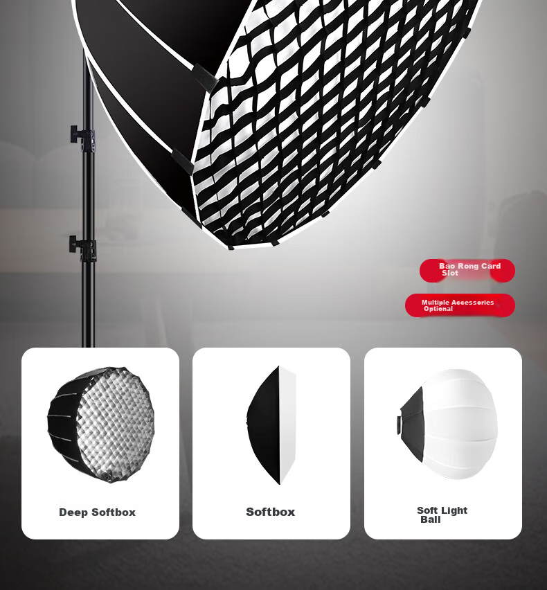 Hakutatz XL-200W Deep Softbox Kit, Live Streaming Fill Light, Professional Photography Lighting, Soft Sunlight Lamp, Continuous Light, Children's Photo And Video Portrait, Streamer Clothing Light Box Equipment 17