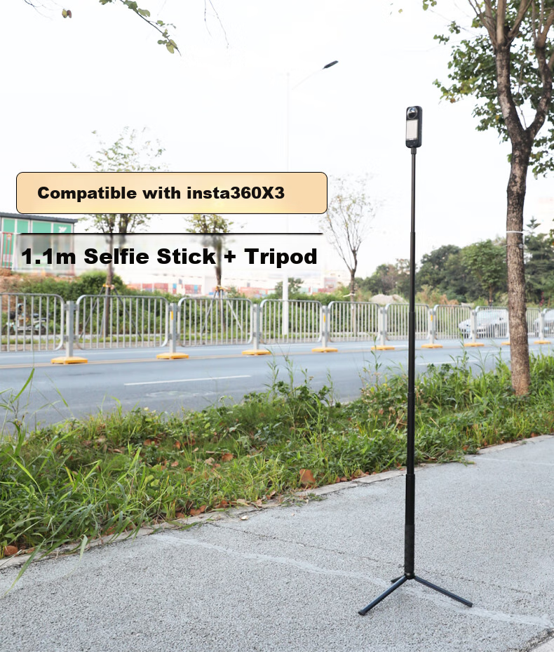 Qiye Selfie Stick Tripod Extension Rod Suitable for Insta360 X5 Panoramic Camera, Motorcycle DJI Osmo 360 Extended Rod Insta X5 Fixed Base X4 1