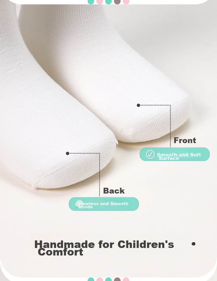 Jiusuiban Kids Socks Unisex A-Class Thin Antibacterial Versatile School Short Tube Student Sports Breathable White Cotton Socks 7