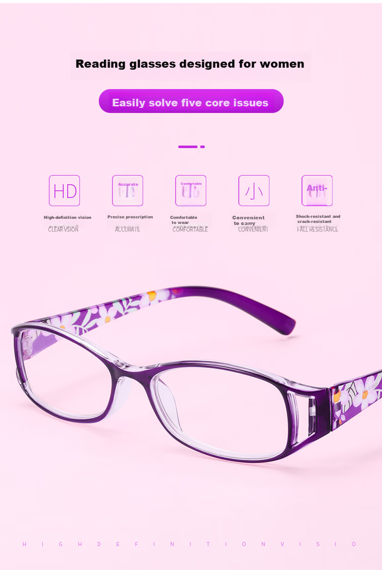 Mr. PuTian Anti-Blue Light Reading Glasses for Women, High-Definition Presbyopic Glasses for Elderly, Red, 100 Degrees (40-49 Years Old) 6