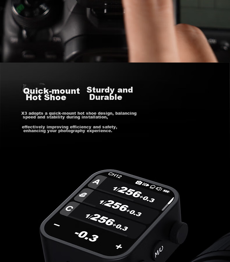 Godox X3-O Olympus/Panasonic Touchscreen Wireless Flash Trigger, TTL Auto Metering, High-Speed Sync, Built-In Lithium Battery, Flash Trigger [Olympus/Panasonic Version] 6