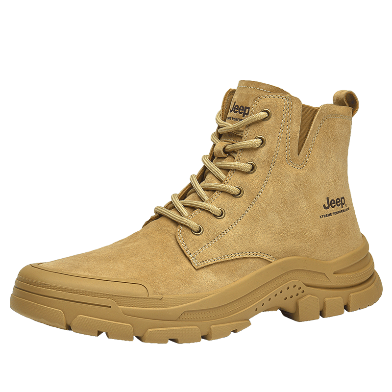 Jeep Hiking Boots for Men, Outdoor Sports Trekking Shoes, High-Top Work Casual Shoes, Non-Slip Wear-Resistant Off-Road Mountaineering Boots
