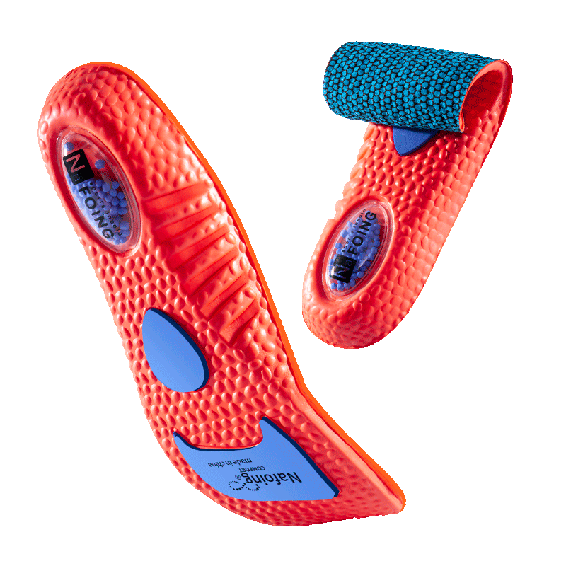 IQGD 2 Pairs Sports Insoles for Men, Soft And Elastic Shock-Absorbing, Military Training Long-Standing Arch Support 6889, 2 Pairs Blue, Size 39-40