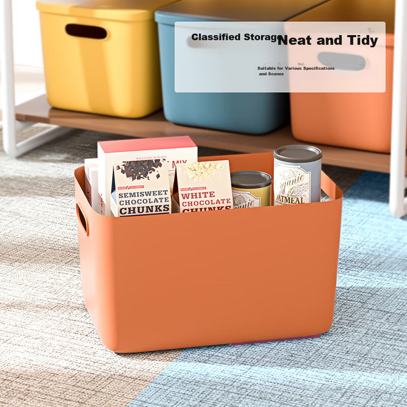 Shengnishangpin Storage Box, Desktop Organizer Basket, Medium Size 8L, Snack And Office Miscellaneous Storage Container, with Lid, Set of 4