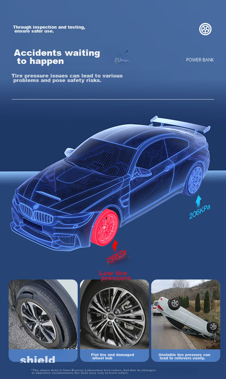 Baseus Car Emergency Jump Starter Air Pump Combo, Suitable for Xiaomi SU7 Car Storage And Power Bank 6