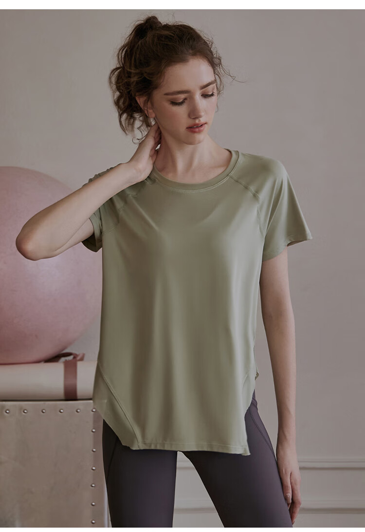 XUEXIMAN Yoga Top for Women, Loose-Fitting Sports Short-Sleeve T-Shirt, Quick-Drying Breathable Professional Yoga Fitness Pilates Top 13