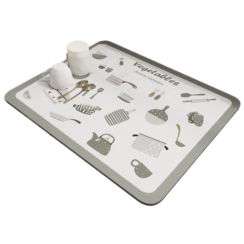 Jingxun Countertop Draining Pad, Heat Insulation Mat, Absorbent Mat, Table Mat for Tableware And Cups, Tea Table Mat, Bar Mat, 40*50cm