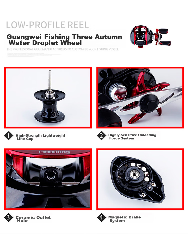 GW Fishing Triple Autumn Water Drop Reel, Double Line Cup, Left-Handed Magnetic Brake Water Drop Reel, 9-Axis Lure Fishing Reel, Anti-Explosion Line Fishing Reel, Lure Fishing Tackle Accessories, Fishing Supplies 2
