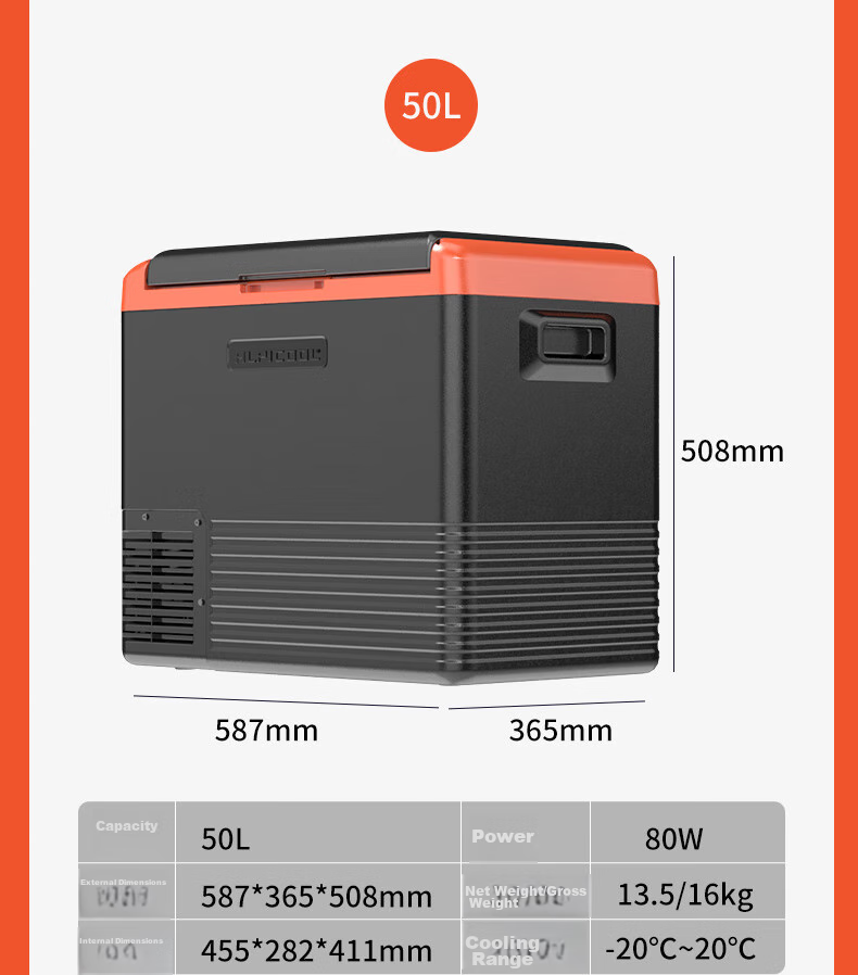 Alpicool Compressor Cooling CL40 Car Refrigerator, RV 12V/24V Dual-Use for Car And Home, Freezing And Refrigeration, Large Truck Refrigerator 15