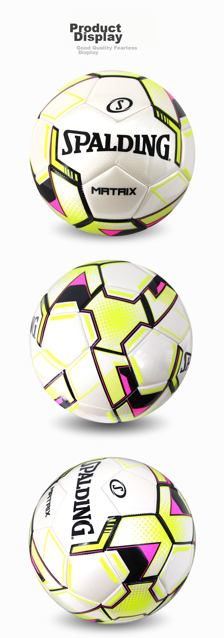 SPALDING Soccer Machine-Stitched Size 5 Durable Soft Ball for Adults And Children Training And Competition 64-968Y Blue/orange 6