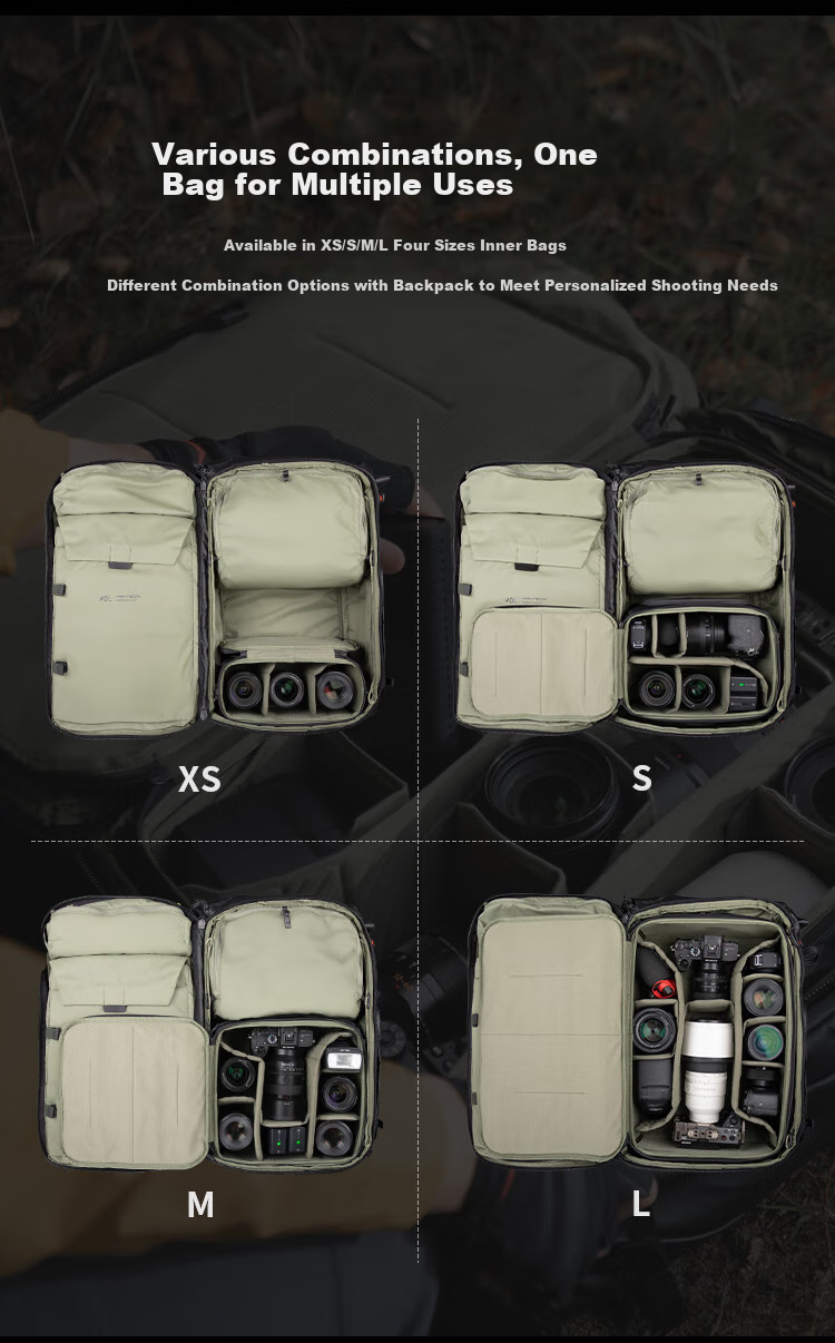PGYTECH Camera Bag Onepro Dandelion Hiking Photography Bag DSLR Mirrorless Camera Backpack Professional Outdoor Short-Trip Travel Flex Adventure Version 30L Medium Inner Liner Set 10