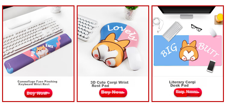 EXCO Corgi Mouse Hand Rest Wrist Pad Silicone Large Wrist Support Cute Cartoon Mouse Pad Wrist Guard Laptop Keyboard Gaming Hand Pad Wrist Rest 8788 2