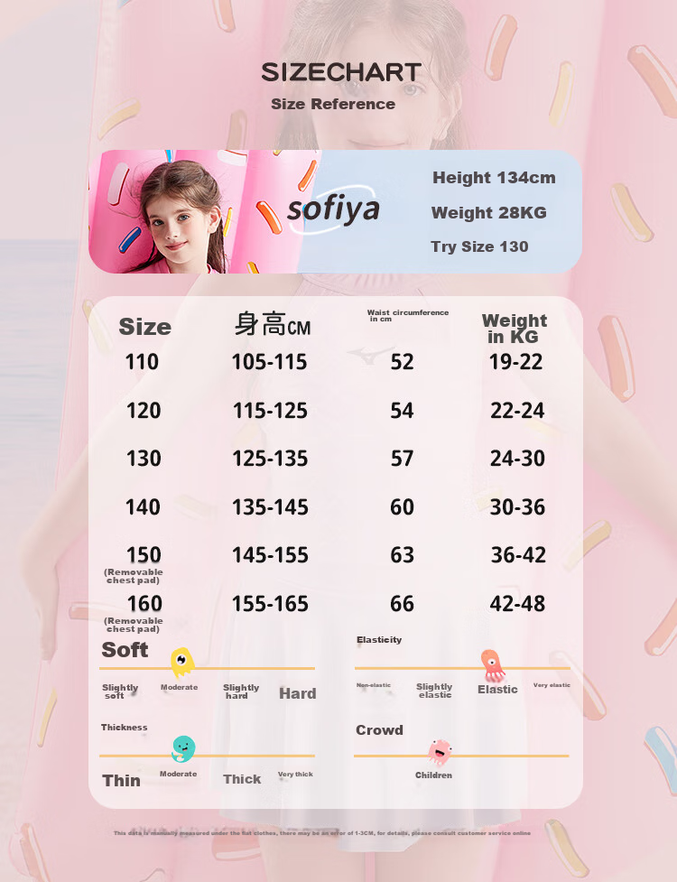 MIZUNO Children's Swimsuit, Cute Mermaid Princess Style with Skirt for Girls, Sun Protection One-Piece Swimwear for Older Kids, Hot Spring Bathing Suit A3402 Purple 150 3