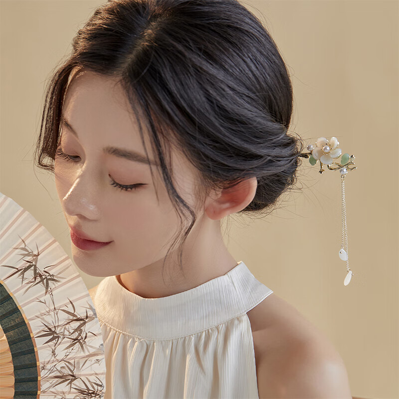 CHIMERA Classical Chinese-Style Tassel Hairpin, Ancient Costume Qipao Hanfu Hairpin, Hair Accessory, Women's Mid-Autumn Festival Gift