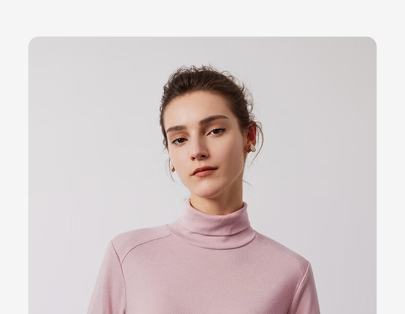 Navigare Women's Turtleneck Slim-Fit Base Layer, High-Elastic Solid Color Long-Sleeve Top 2335084501 40