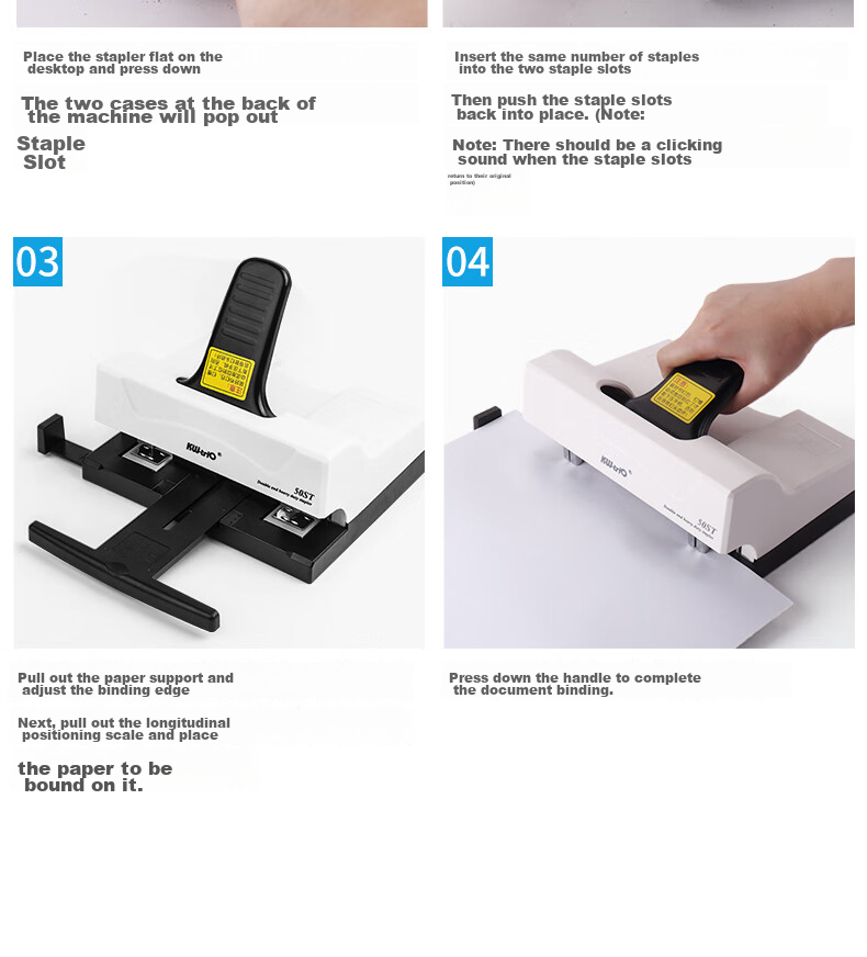 KW-Trio Double-Headed Stapler, Two-Row Two-Pin Stapler, Dual-Nail Administrative Standard Labor-Saving Stapling Machine, Can Bind A3 Documents with 50 Pages in The Middle 12