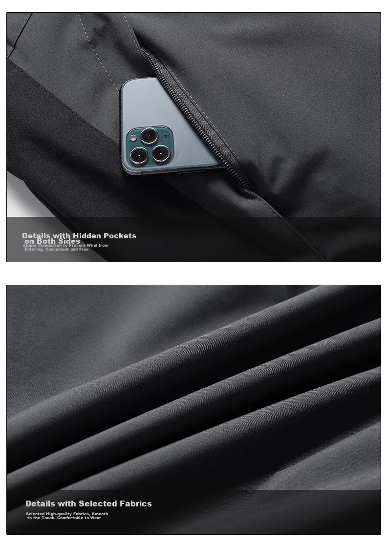 JEEP SPIRIT Men's Windbreaker Jacket for Spring, Autumn And Winter, Three-In Outdoor Sports Loose-Fitting Coat, Black, Size L 15