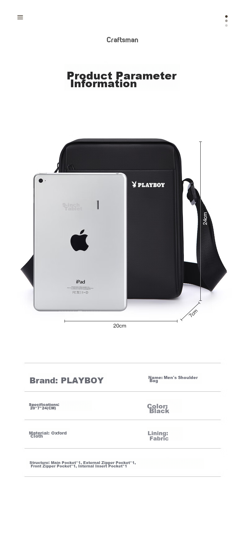 PLAYBOY Shoulder Bag for Men, Crossbody Bag, Casual Small Backpack, Men's Handbag, Large Capacity Portable Bag for Outdoor Activities And Phone Storage, with Printed Patter 12