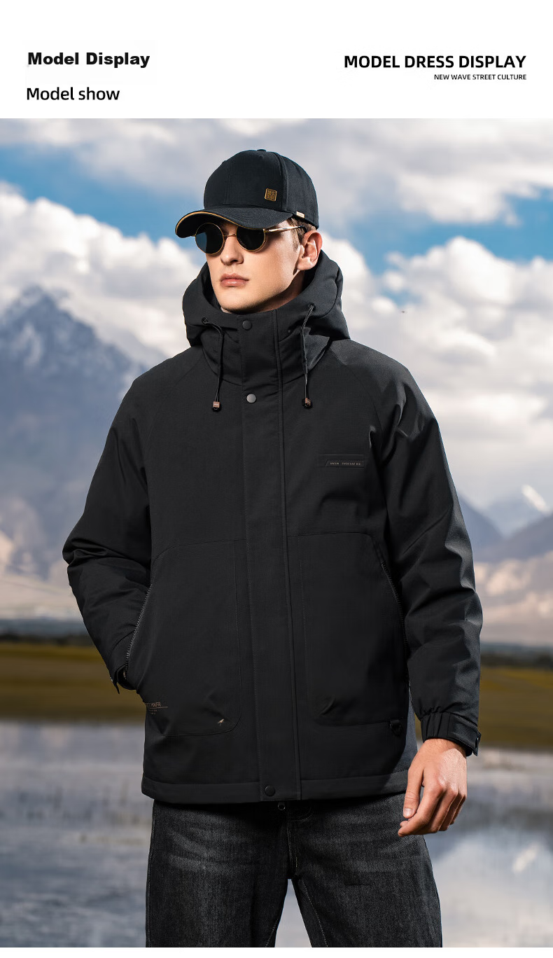 YAYA Men's down Jacket, Short Hooded Style, Thick Warm Coat for Young People, New Winter Outdoor Casual Workwear Jacket 24076 11