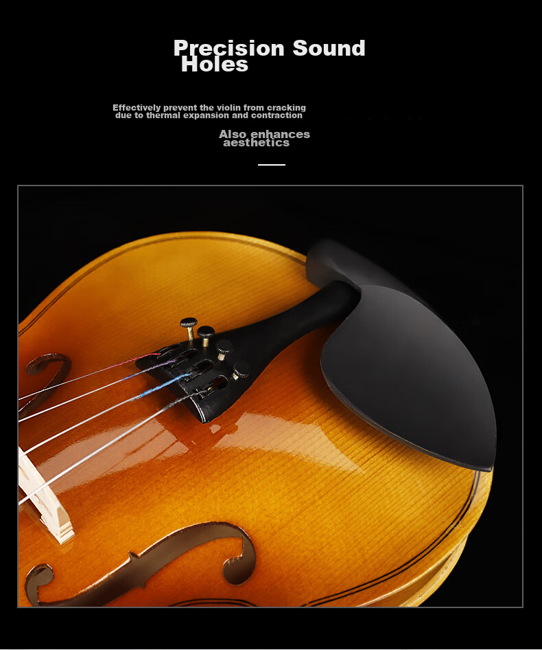 Minsine Handmade Solid Wood Violin 4/4 Size Adult Beginner Student Entry-Level Performance Instrument 10