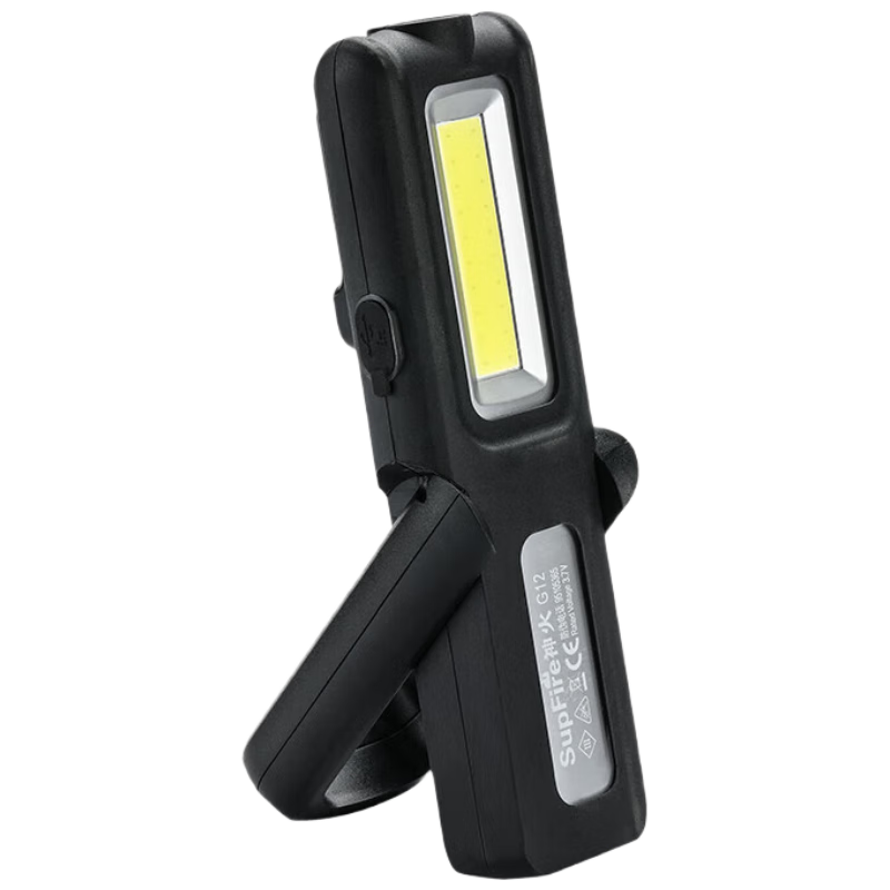 SupFire G12 High-Intensity Flashlight, Multifunctional Work Light, LED Auto Repair Light with Magnet, Magnetic Emergency Repair Light, Rechargeable Outdoor Emergency Home Light