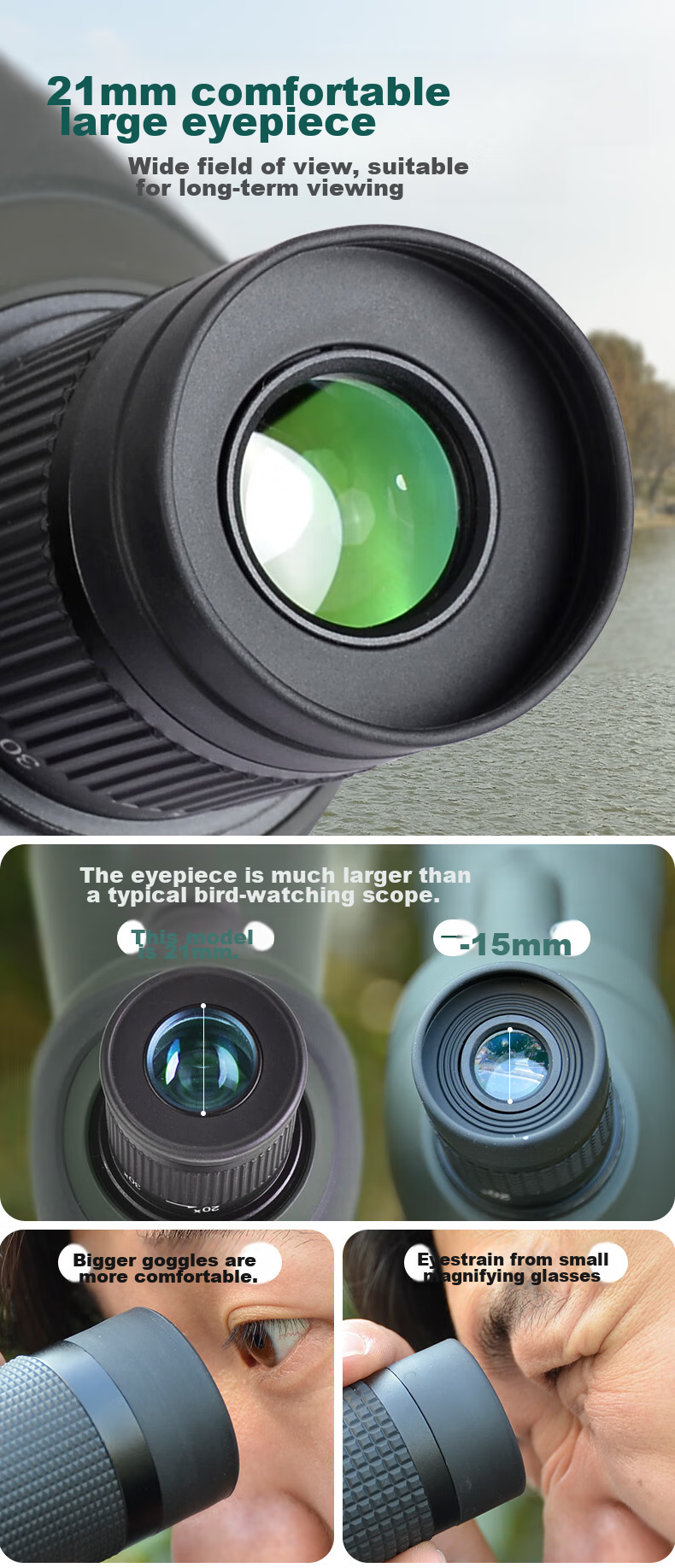 SAGA Professional Variable Zoom Birdwatching Telescope 20-60x High Power HD Spotting Scope Compatible with DSLR and Smartphone 17
