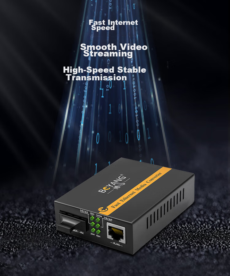 BOYANG Gigabit Single-Mode Fiber Optic Transceiver Pair, Single-Fiber Transceiver, Optical-Electrical Converter, Lightning Protection SC Interface, Built-In Power Supply within 25 Kilometers, BY-NG613A/B 7