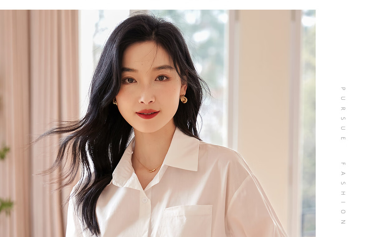 Chushen Spring Autumn Long Sleeve Women's Pure Cotton White Shirt Loose Fit Professional Commuter S13JC2740 17