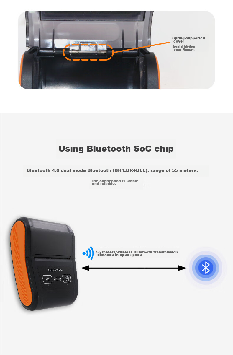 Youku handheld 58mm receipt printer, Manager's wife vehicle sales delivery weigh-in slip, cold chain vehicle-mounted rechargeable portable printer, parking fee and gas meter reading form 6