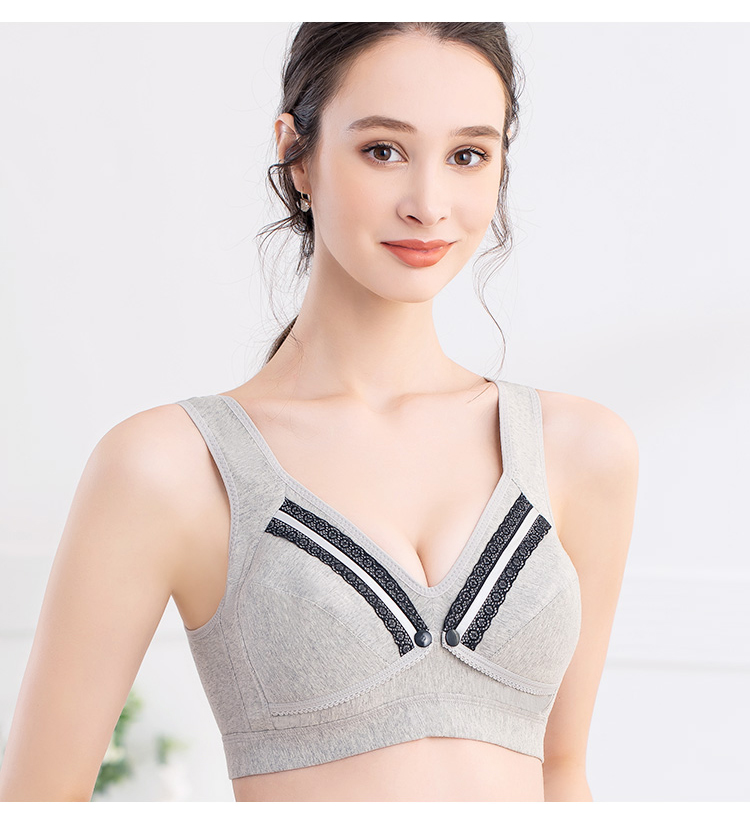 Aibaoshi Nursing Bra Maternity Underwear Pregnancy Wireless Front-Opening Breastfeeding Bra Push-Up Brassiere M508, Skin Color, Size L 11