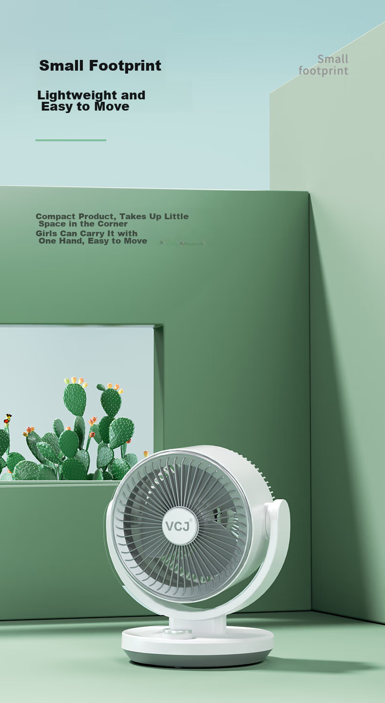 VCJ [German Brand] Air Circulation Fan, Electric Fan for Home Use, Desktop Fan, Energy-Saving, Quiet Operation, Mechanical Knob, Oscillating Head, 3m Cord, DQ212R 16