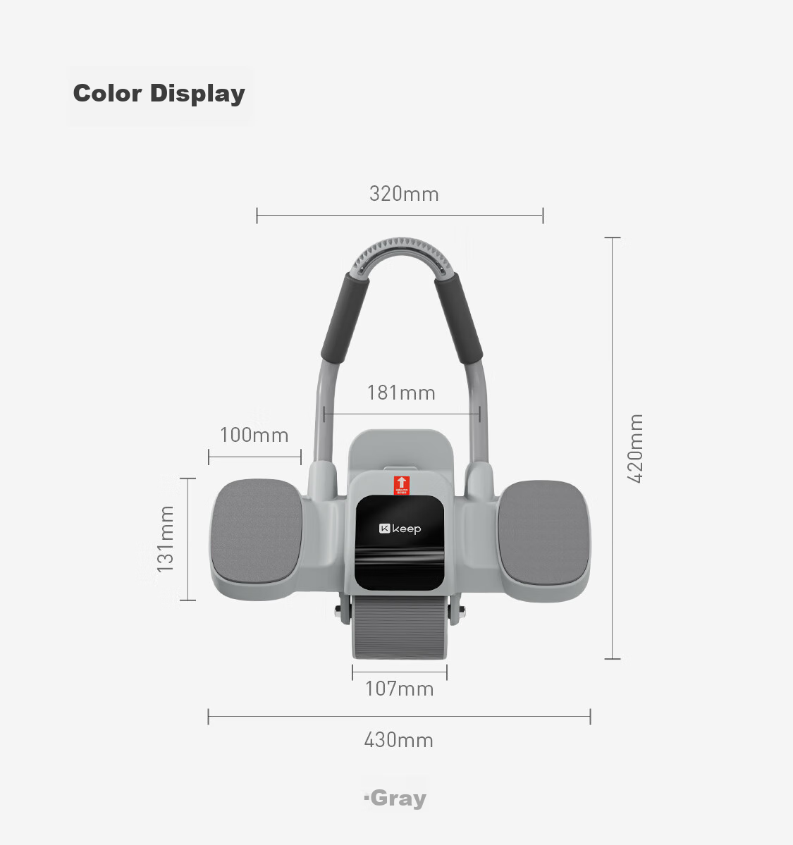 Keep Abdominal Wheel, Automatic Rebound Elbow Support Band, Assisted Plank Support, Abdominal Training Device, Double Wheels, Glacier Gray 21