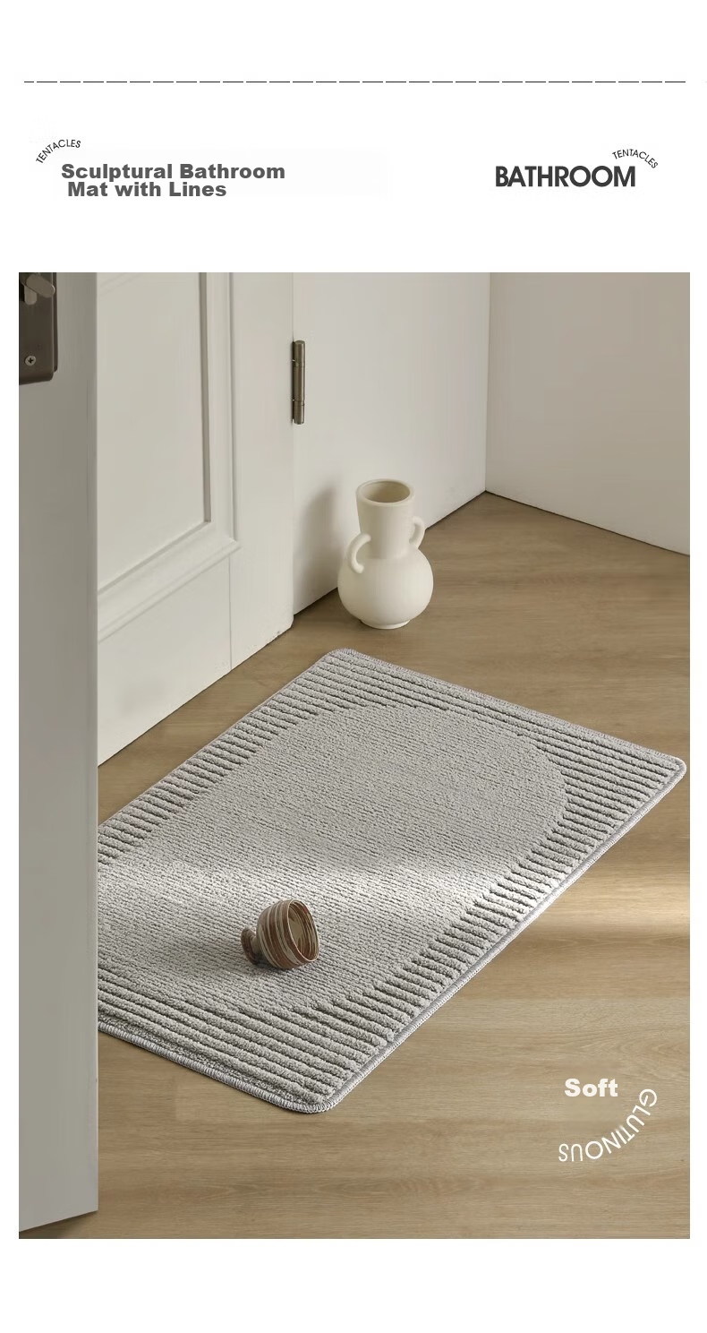 BULULOM Bathroom Non-Slip Foot Mat, Absorbent Bath Mat, Thickened Door Mat for Bathroom, Natural - Dark Gray 40*60cm 2