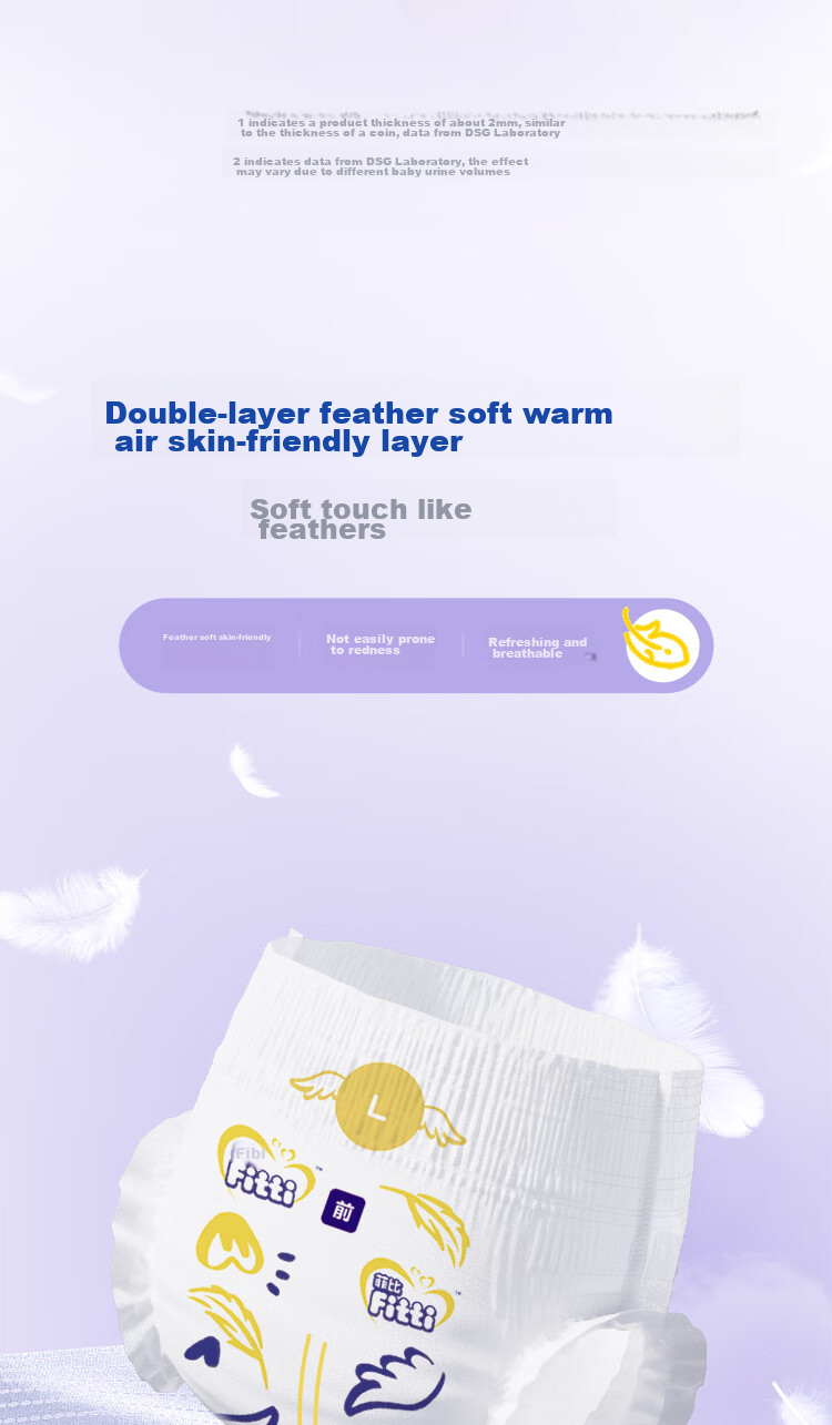 Fitti Soft And Thin Feather-Like Play Pants XXL60 (For 15kg And Above), Baby Diapers, Ultra-Thin And Dry, Suitable for Both Boys And Girls 4