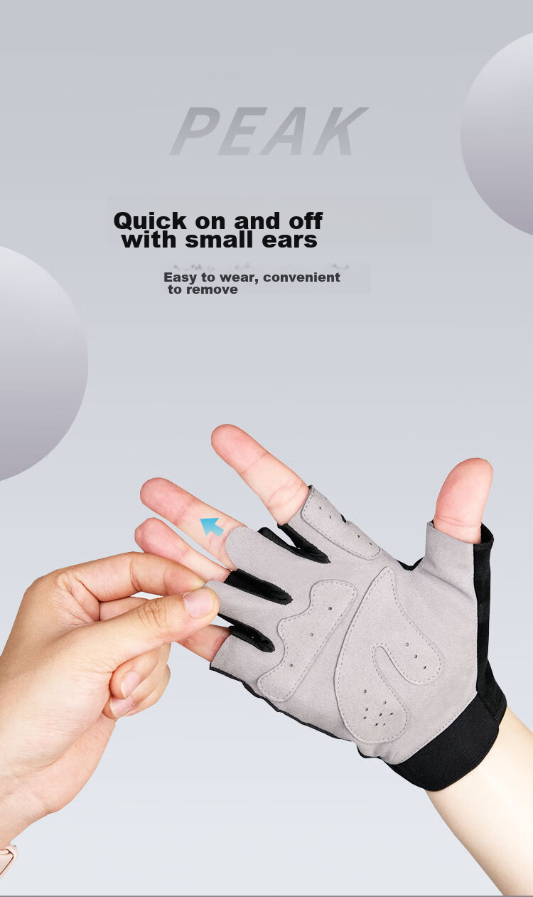 PEAK Cycling Fingerless Gloves for Men And Women, Summer Road And Mountain Bike Riding Anti-Slip Gloves, Light Pink, Size M 4