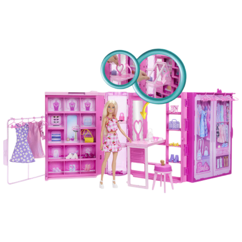 Barbie (Random Fashion Style), Barbie Pink Dream Wardrobe Birthday Gift Dress-Up HXD58