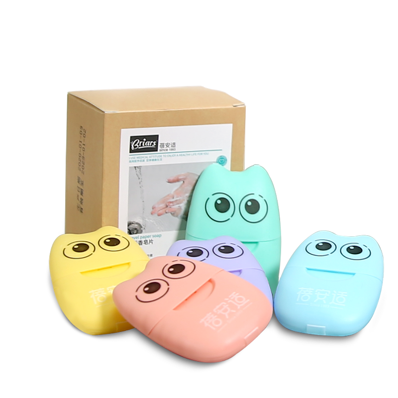 Briars Portable Soap Tablets, Outdoor Cleaning Soap Paper, Hand Washing Small Soap, 5 Boxes with 20 Pieces Each, Mixed Colors, 100 Pieces in Total