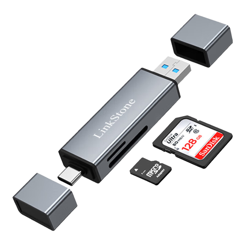 LinkStone USB/Type-C Card Reader 3.0 High-Speed SD/TF Card Multi-Functional All-In DSLR Camera Canon Smartphone IPad Dash Cam Surveillance Storage Memory Card