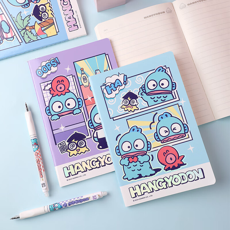 GuangBo X Sanrio Clown Fish Series Sewn Notebook A5/40 Sheets Notebook Student Lined Inner Pages Homework Diary Red KT81316