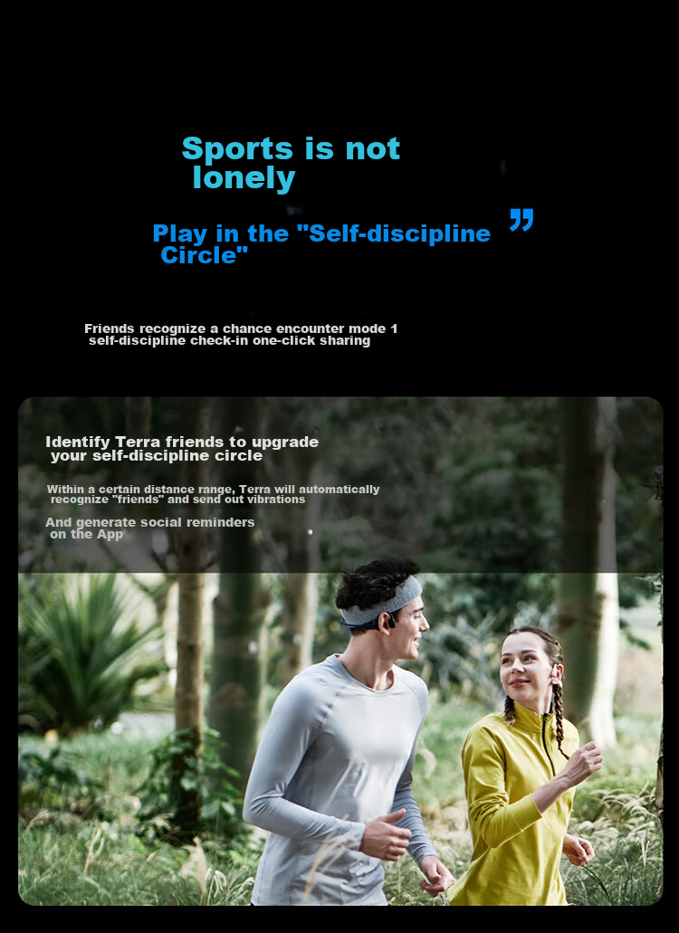 MOJAWA Terra Bone Conduction Bluetooth Headphones, Non-In Swimming Waterproof, Heart Rate Monitoring, Warning AI, Private Coaching, Marathon Running Cycling, Long Battery Life Sports Headphones, Starry Blue 17