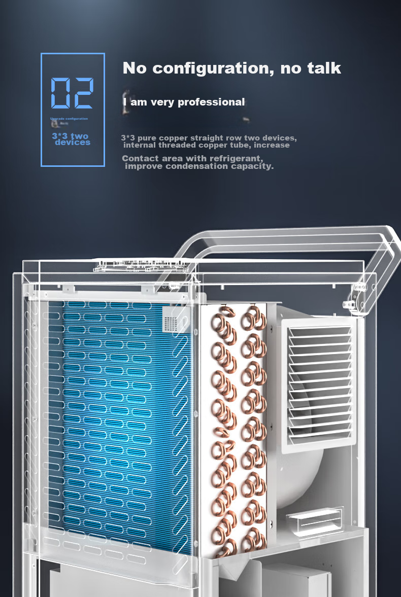 DOROSIN Industrial Dehumidifier, Dehumidification Capacity 110 Liters/Day, 350 Square Meters High-Power Commercial Dehumidifier for Villas, Workshops, Warehouses, Renovation Drying Machine, Direct Drainage DR-1502L 6