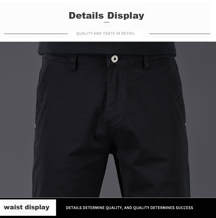 JEEP High-End Men's Casual Pants, New Spring 2026 Style, Loose Straight-Leg, Light Business Pure Cotton Trousers for Me 25