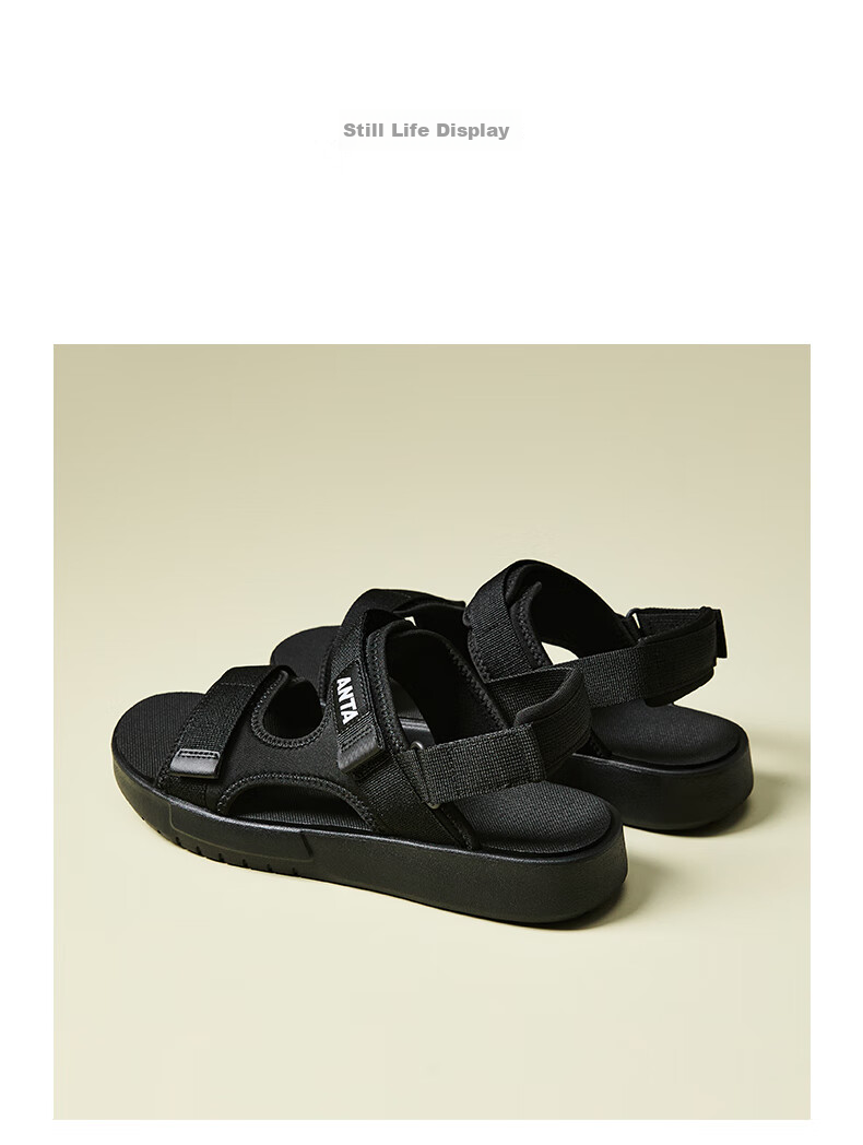 Anta Men's Summer Lightweight Breathable Sandals Soft Sole Casual Sports Beach Slippers 17