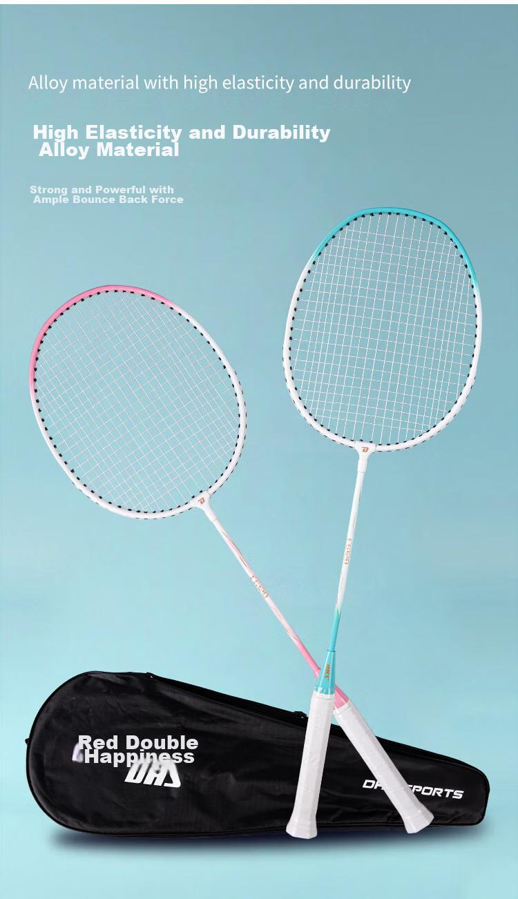 DHS Badminton Racket Pair Set for Training And Competition, Deep Groove Rackets, 2 Pieces EG120 with Shuttlecocks And Grip Tape 3