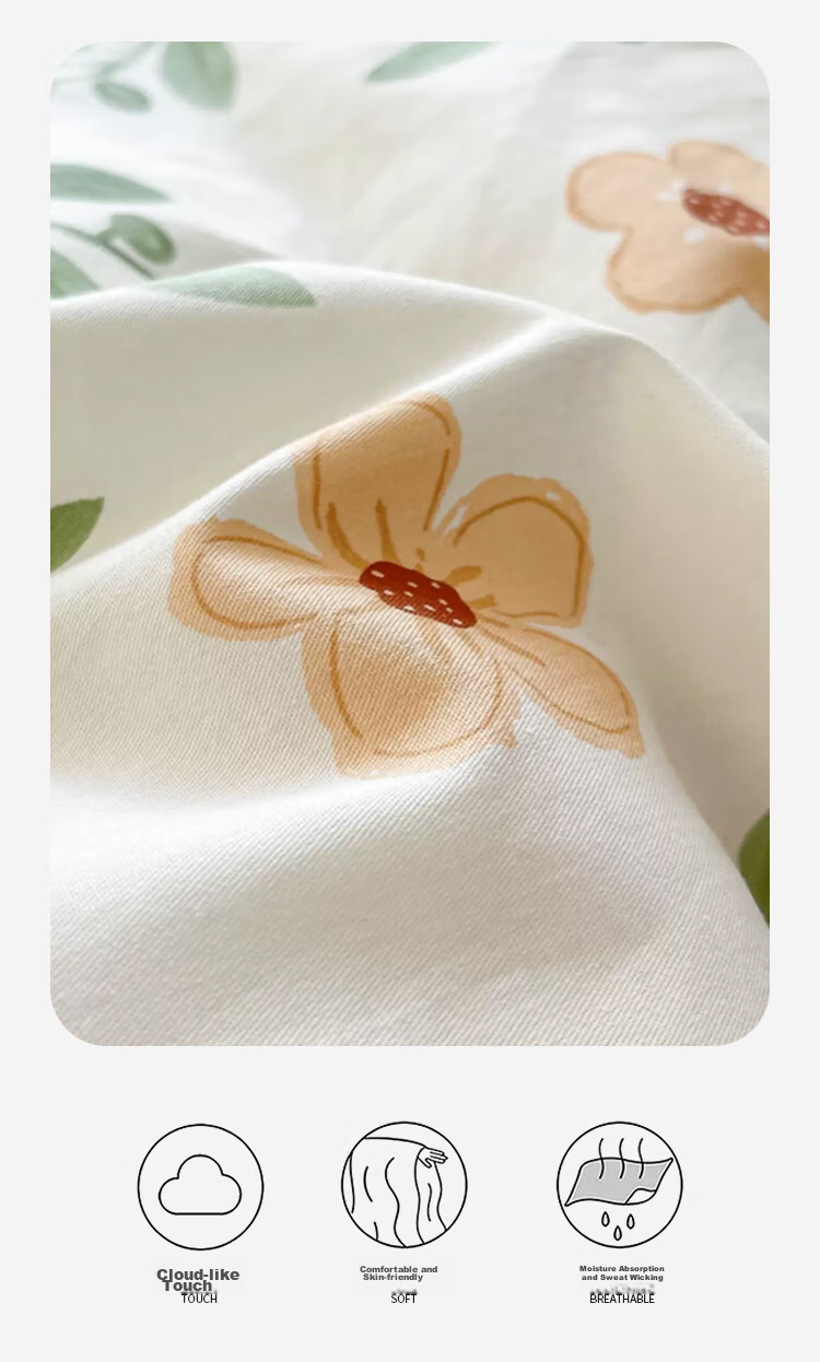 Wuyinliangpin Cotton Bedding Set, 100% Pure Cotton Bedsheet, Duvet Cover, Quilt Cover, 200x230cm, Suitable for Mother-Child Co-Sleeping, Coffee Patter 7