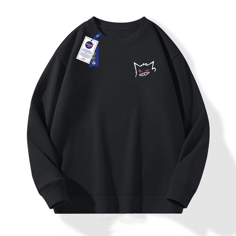 NASA GISS Sweatshirt for Men, Spring And Autumn American Heavyweight Long-Sleeve T-Shirt, Retro Round Neck Top for Students, Men's Clothing, White, 3XL 13