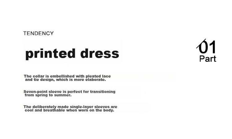 Dme Floral Print Pleated Dress Summer Fresh Three-Quarter Sleeve Long Dress, Floral Print, Size L 3