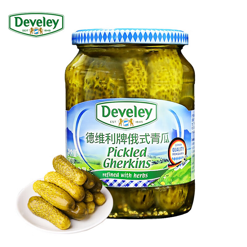 德维利德国进口 俄式酸黄瓜670g 俄罗斯风味罐头沙拉三明治汉堡配菜
